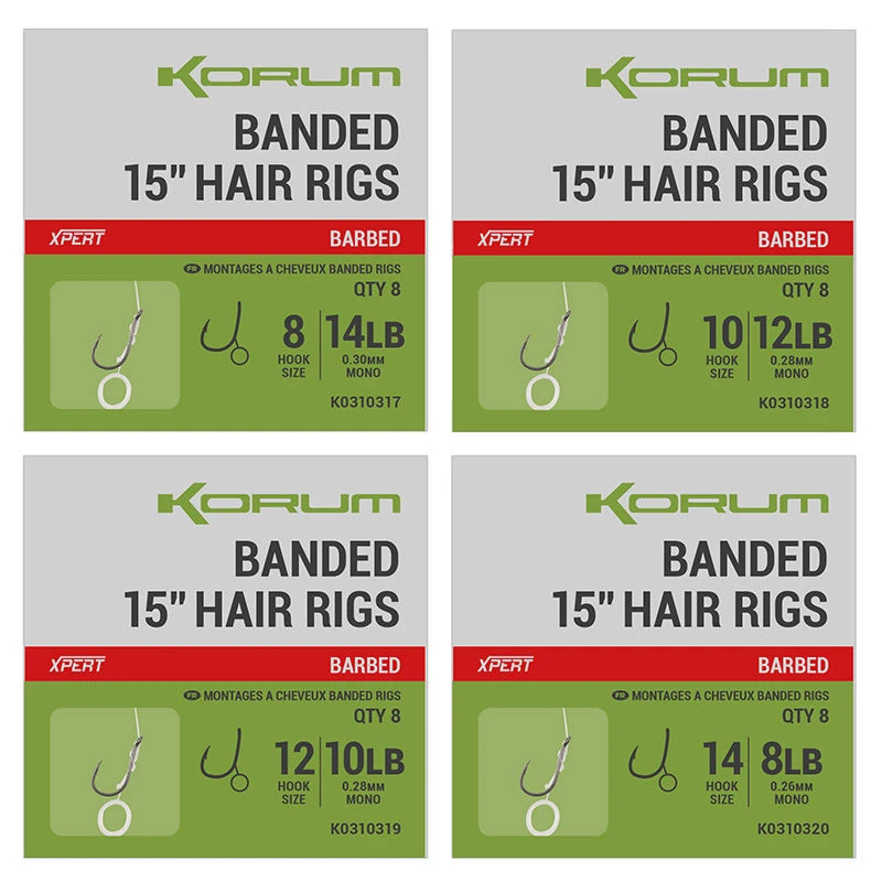 Korum Banded Barbed Hair Rigs